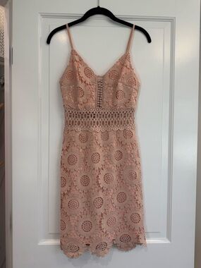 Aqua Blush Lace Crochet Bodycon Dress - Women